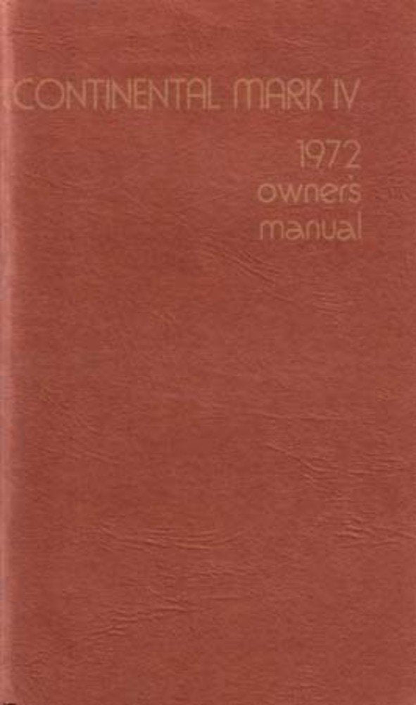 bishko automotive literature 1972 Lincoln Mark Iv Owners Manual User Guide Reference Operator Book Fuses