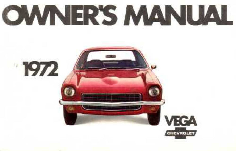 bishko automotive literature 1972 Chevrolet Vega Owners Manual User Guide Reference Operator Book Fuses