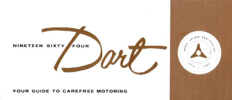 bishko automotive literature 1964 Dodge Dart Owners Manual User Guide Reference Operator Book Fuses Fluids