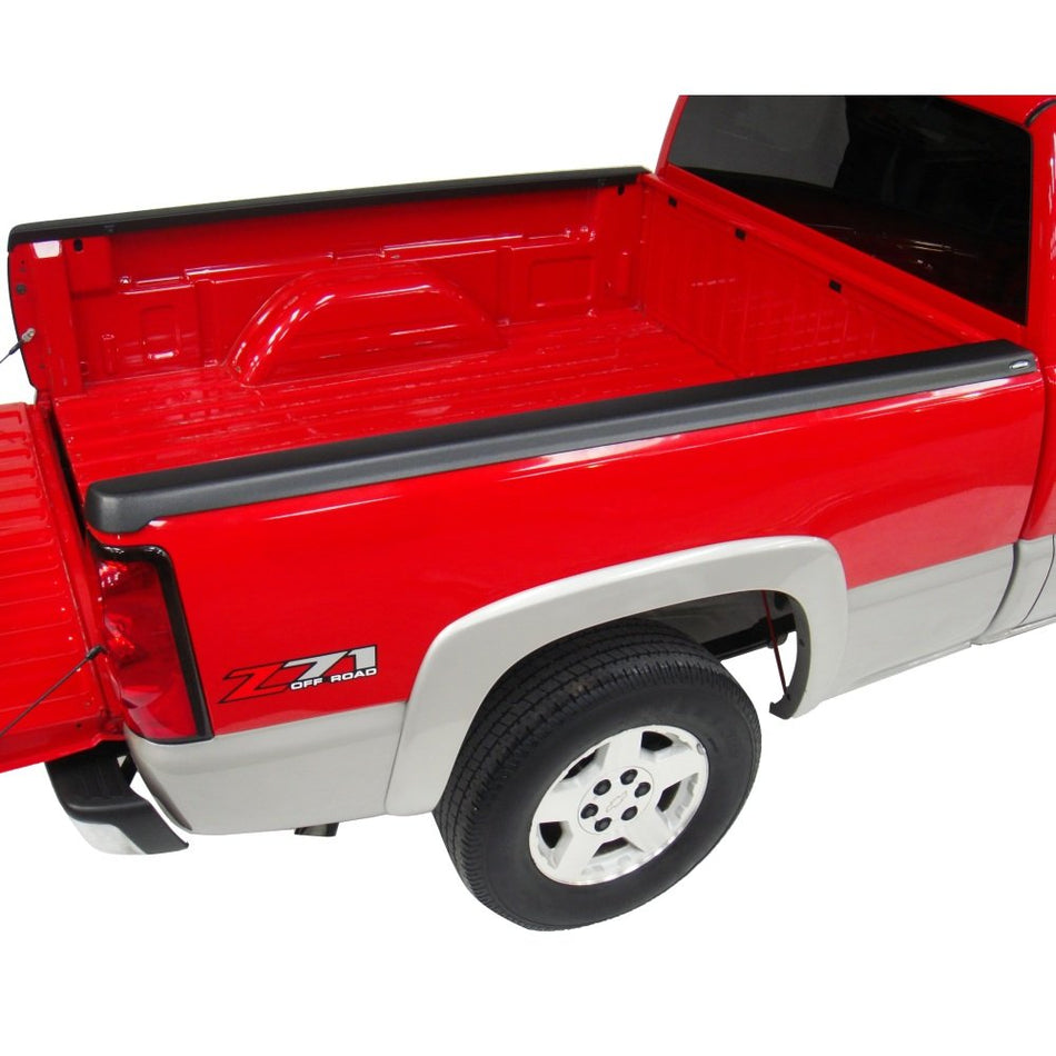 Bushwacker Ultimate BedRail Caps - SmoothBack w/o Stake Holes | 2-Piece Set, Black, Smooth Finish | 48504 | Fits 2001-2006 Chevrolet/GMC Silverado/Sierra 1500/2500HD/3500 (Excludes Flareside)