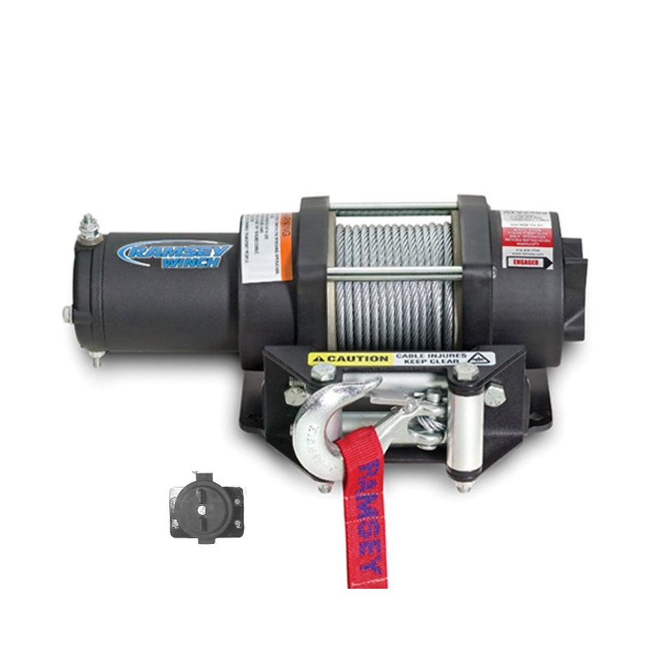 Ramsey 115101 Winch (Badger, 2,500 pounds, 3/16 x 50 Cable, Motor Mounted Switch)