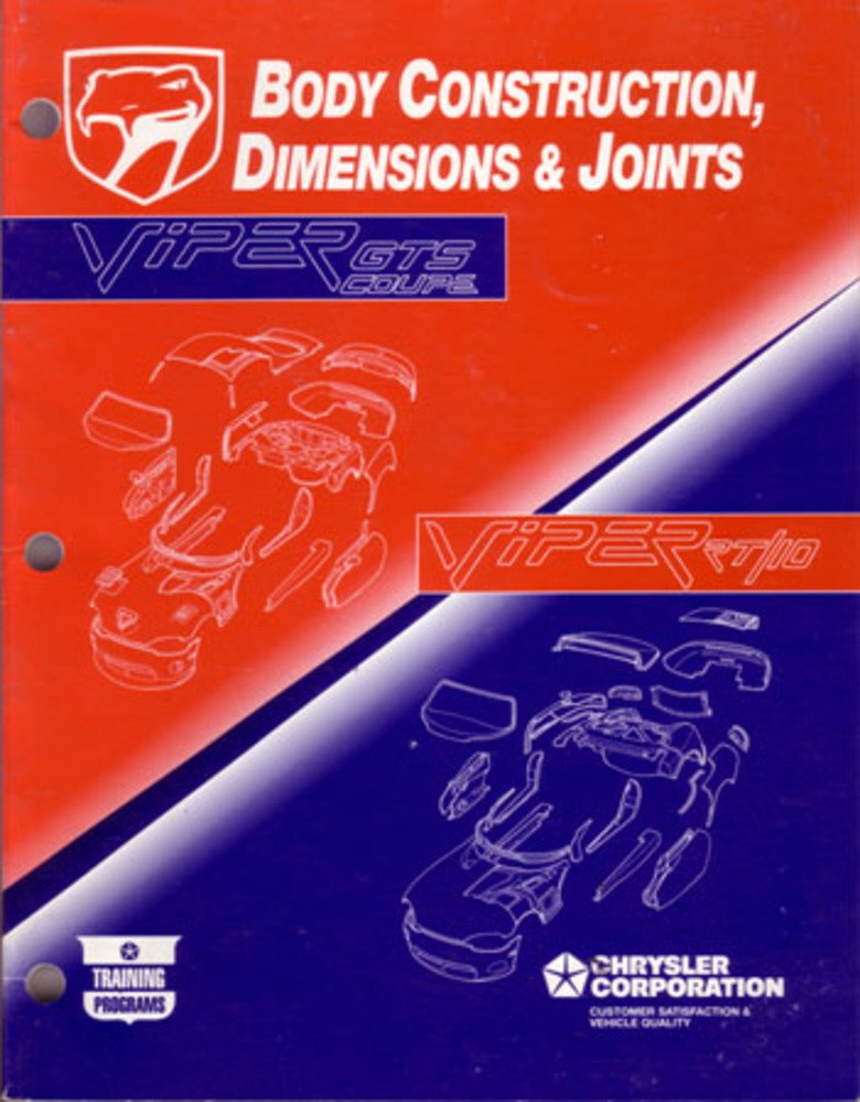 bishko automotive literature 1996 Dodge Viper Body Construction Dimensions Joints Manual Book Guide Repair