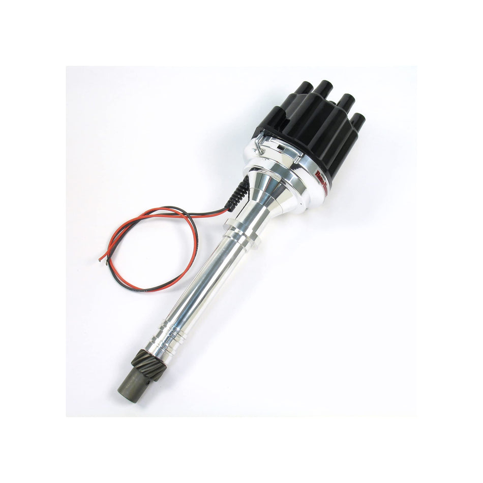 Pertronix D7100800 Flame-Thrower Non Vacuum Black Cap Billet Electronic Distributor with Ignitor III Technology for Chevrolet Small Block/Big Block