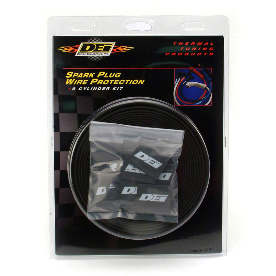 Design Engineering 010612 Protect-A-Wire Black 8-Cylinder Sleeving Kit to Cover and Protect Spark Plug Wires