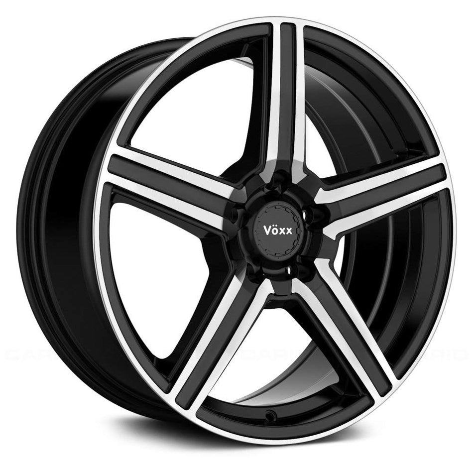 Voxx COMO Custom Wheel - 18x8, 45 Offset, 5x114.3 Bolt Pattern, 73.1mm Hub - Gloss Black with Machined Face Rim