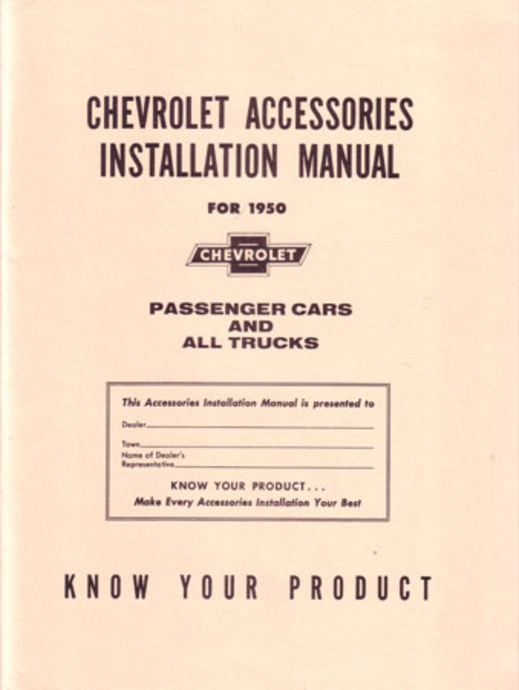 bishko automotive literature 1950 Chevrolet Car Truck Accessory Installation Service Manual Instructions Book
