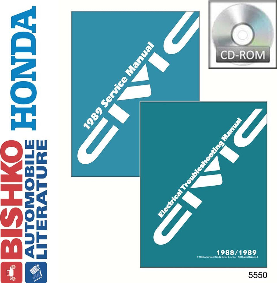 bishko automotive literature - Shop Service Repair Manual CD W/ETM Engine Drivetrain Wiring for The 1989 Honda Civic