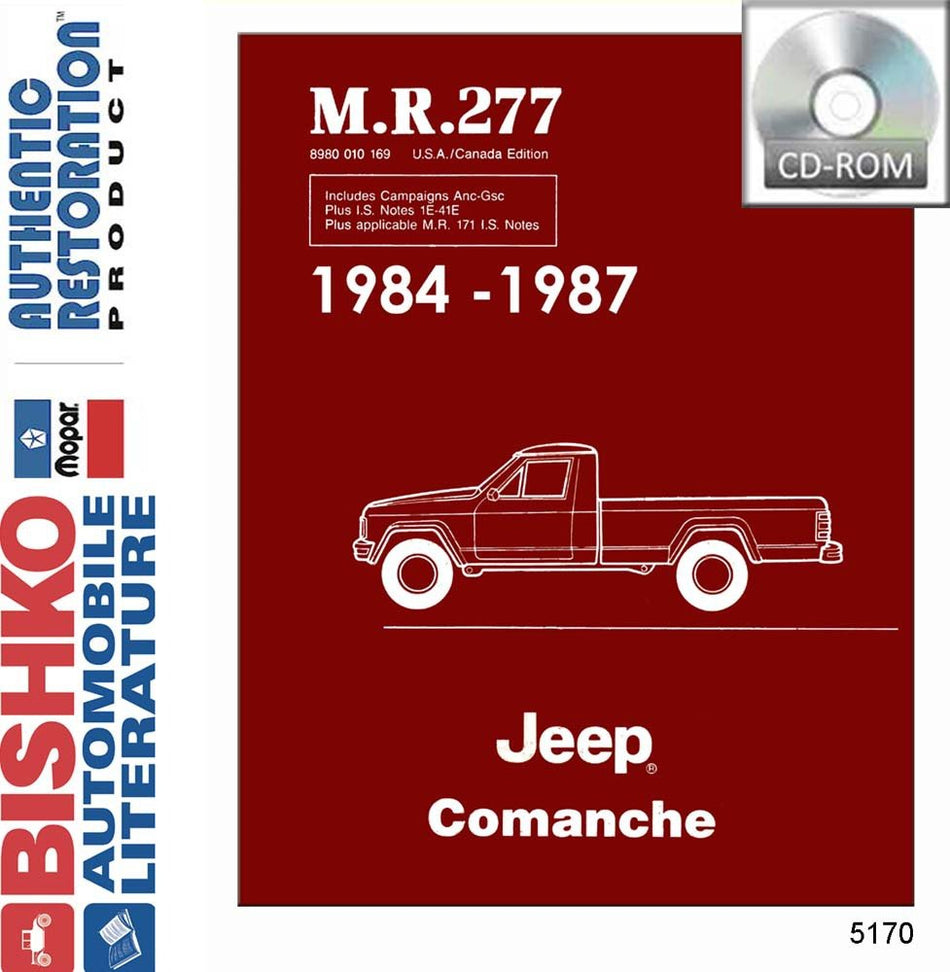 bishko automotive literature 1984 1985 1984 1987 Jeep Comanche Shop Service Repair Manual CD Engine
