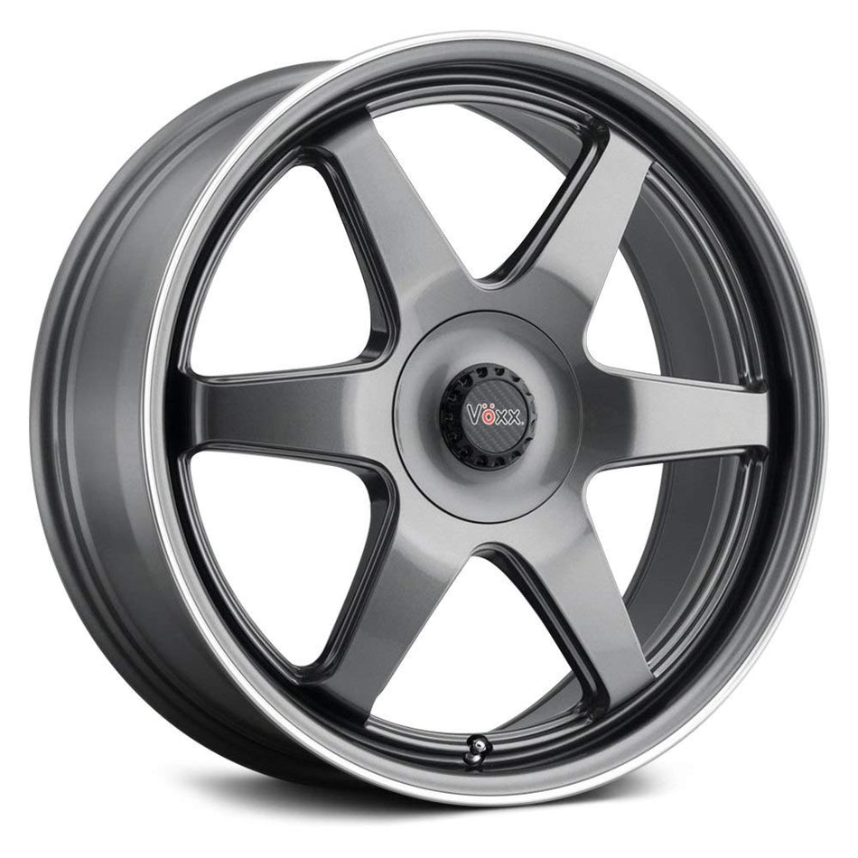 Voxx RIVA Custom Wheel - 17x7.5, 40 Offset, 5x114.3 Bolt Pattern, 73.1mm Hub - Gunmetal with Machined Flange Rim