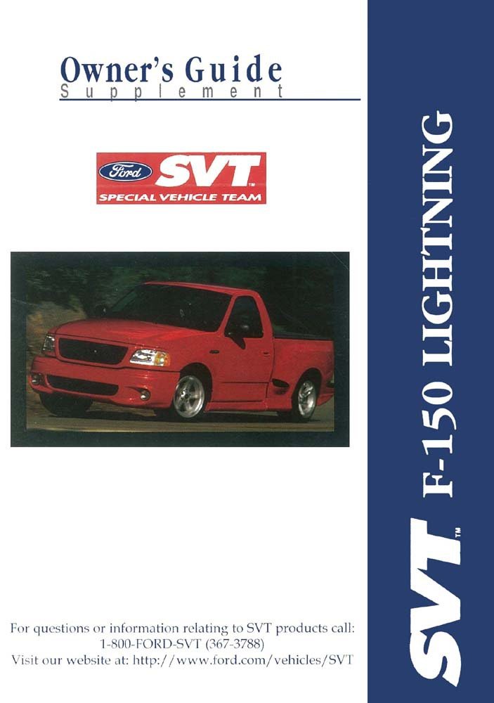 bishko automotive literature - Manual Supplement User Guide Operator for The 1999 Ford Truck F-150 SVT Lightning Owners