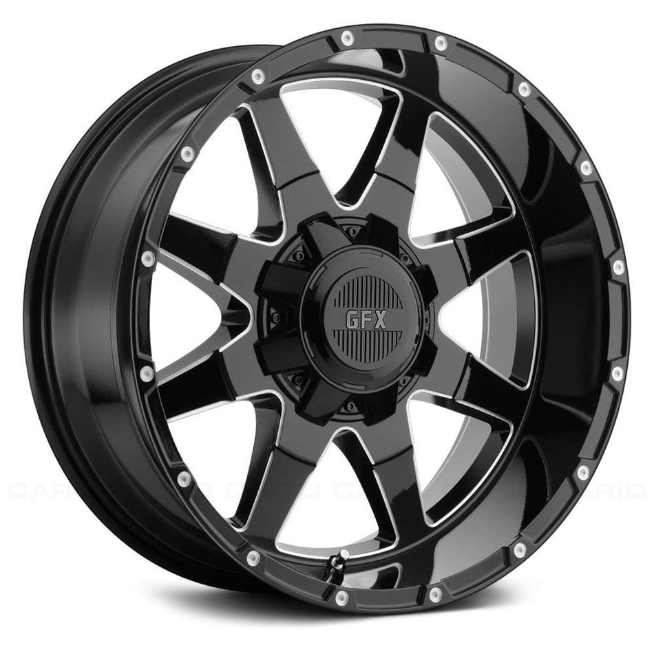 G-FX TR-12 18X9 8x180 12 Gloss Black Milled (Quantity of 1)