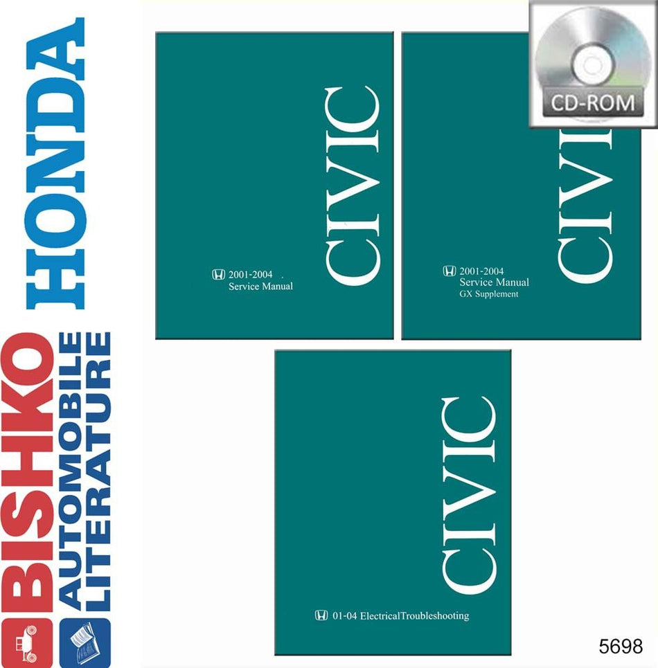 bishko automotive literature Shop Service Repair Manual CD W/ETM Engine Drivetrain for 2003 2004 Honda Civic