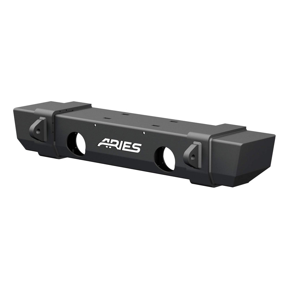 ARIES 2156000 TrailCrusher Black Steel Jeep Wrangler JK Front Bumper, 12,500 lbs Winch and Shackle Ratings