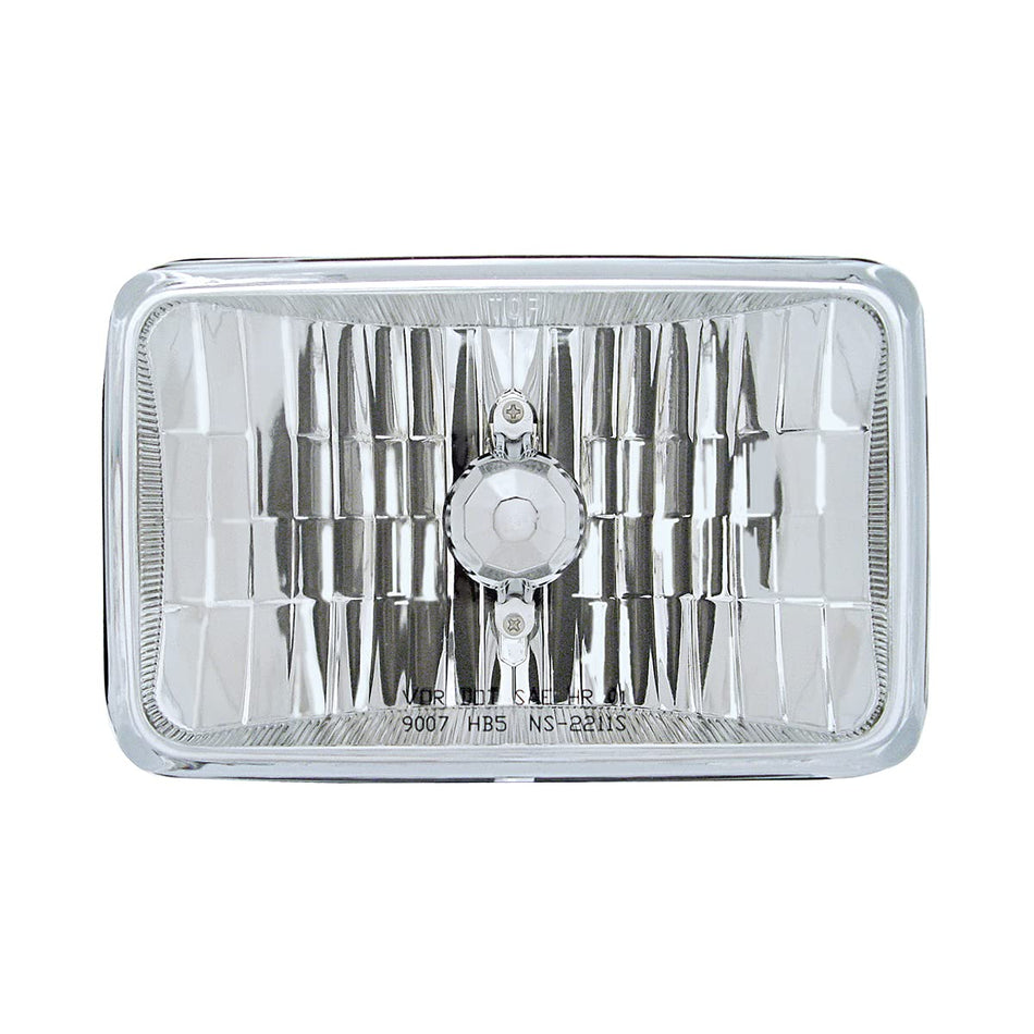 United Pacific 31390 4u201d x 6u201d Crystal Rectangular Glass Lens Headlight, Rugged Anti-Vibration, Reinforced Reflector, DOT/SAE u2013 High Beam - ONE Unit