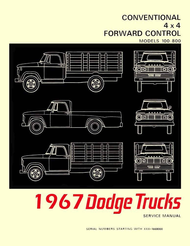 bishko automotive literature 1967 Dodge Truck Shop Service Repair Manual Engine Drivetrain Electrical Factory