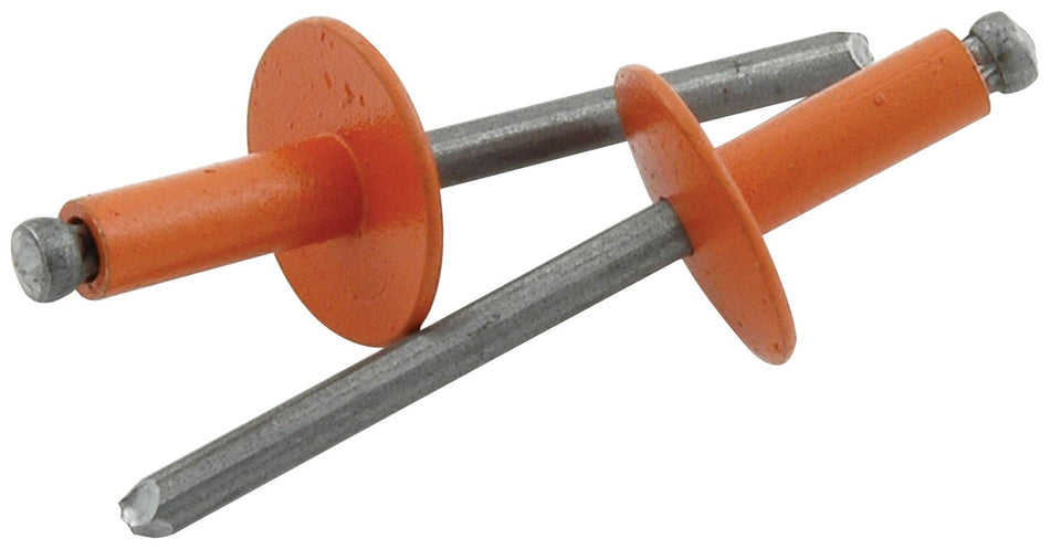 Allstar ALL18178  Large Head Rivet, Aluminum, Orange, Pack of 250