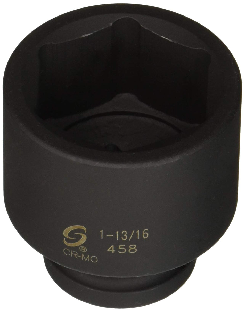 SUNEX TOOLS 458 3/4 Drive Standard 6 Point Impact Socket 1-13/16