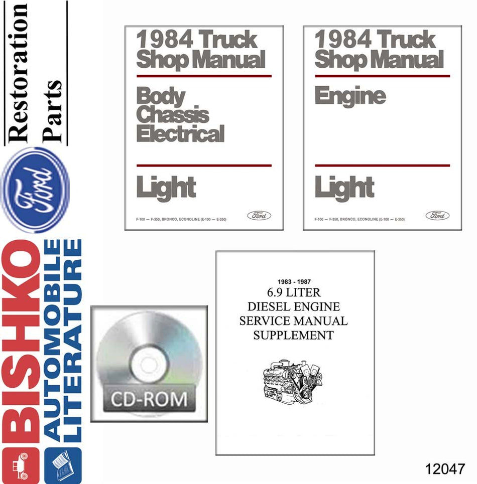 bishko automotive literature Shop Service Repair Manual CD OEM for The 1984 Ford Econoline Bronco F100 - F350 Pickup