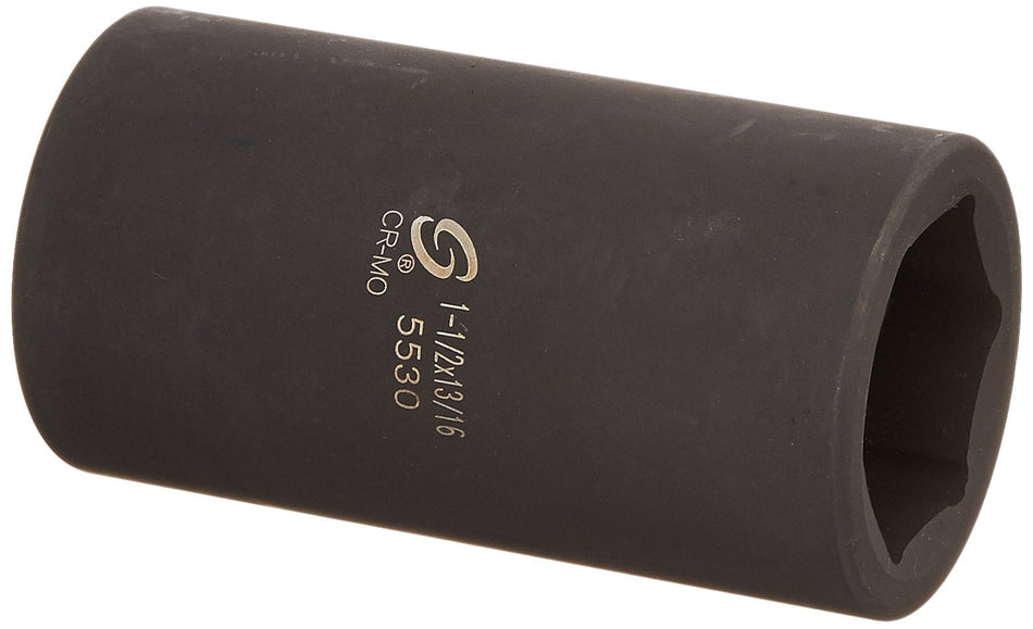 Sunex 5530 1" Drive Number 5 Spline Fractional Comb Impact Socket 1-1/2" x 13/16"