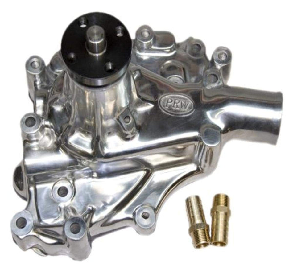 PRW 1430210 Performance Quotient 5/8 Pulley Pilot Shaft High Flow Polished Aluminum Water Pump for Ford 302 1970-78, 351W 1970-87