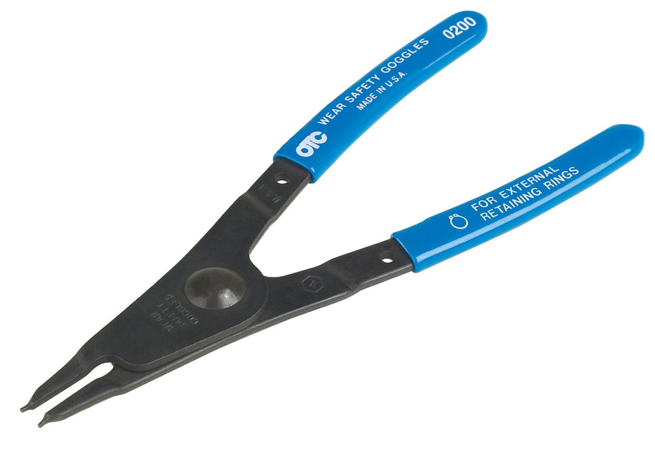 OTC 0200 Snap Ring/Retaining Ring Pliers - .038 Diameter Straight Tip - External, Blue, Black