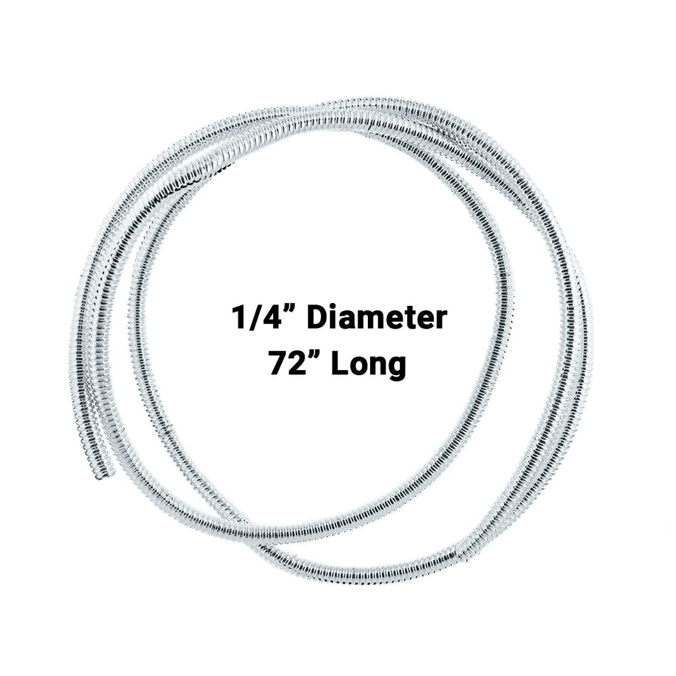 United Pacific 34800 72-inch Long u00bcu201d Diameter Chrome Wire Loom, Corrugated Polypropene Construction, Crush & Abrasion Resistant - u00bcu201d Diameter