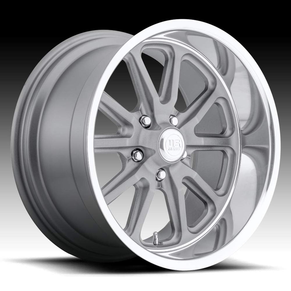 US Mags U111 RAMBLER Matte Gun Metal Machined Finish Wheel with Aluminum (17 x 8. inches /5 x 120 mm, 1 mm Offset)