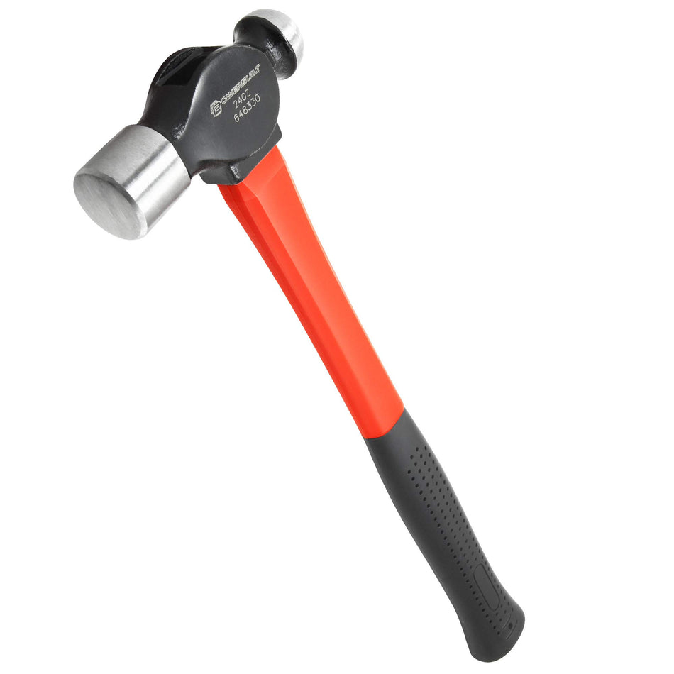 Powerbuilt 648330 24Ounce Ball Pein Hammer with Fiberglass Handle
