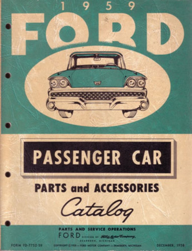 bishko automotive literature 1959 Ford Part Numbers Book List Catalog Manual Interchange Drawings