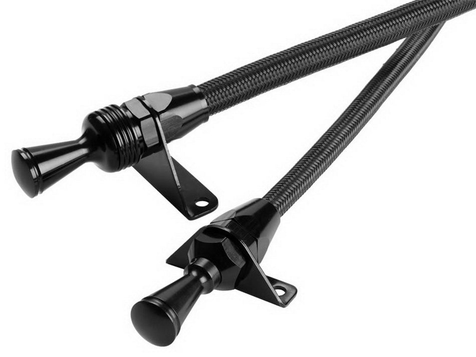 Lokar X1211247 Firewall Mount Transmission Dipstick with Lock and Black Stainless Steel Housing for GM 700-R4 Transmission