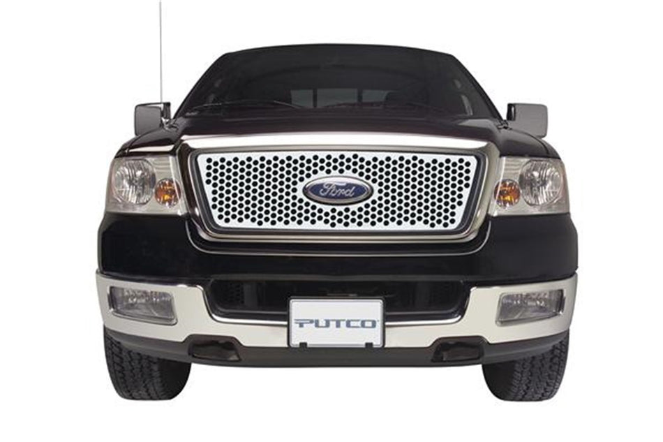 Putco Punch Stainless Steel Grilles - Billet Grille Overlay w/Logo Cutout - Ford F150 2004-2008