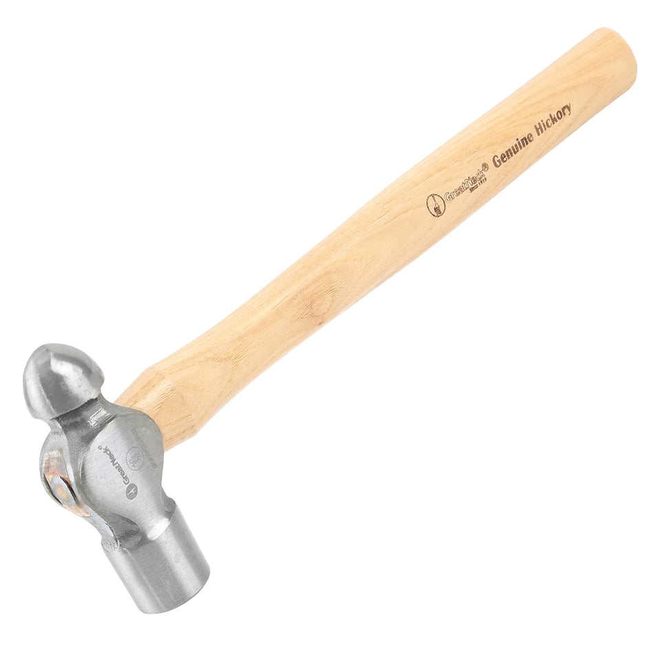 GreatNeck BP16 Ball Peen Hammer, Ideal as Blacksmith Hammer, Sheet Metal Hammer, Welding Hammer, Durable Steel Head, Genuine Hickory Handle Grip Hammer