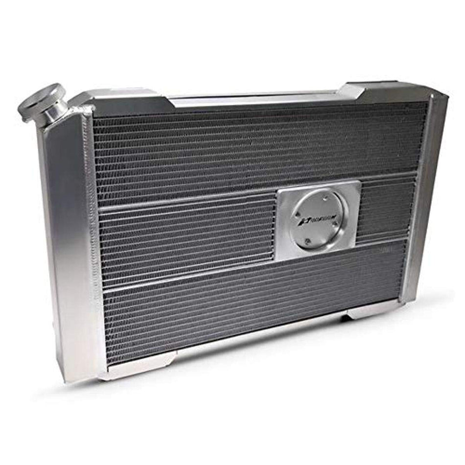 PFM Radiator, Slim-Fit Universal Series, 30-19/64 in W x 18-1/2 in H x 4 in D, Single Pass, Driver Side Inlet, Passenger Side Outlet, Aluminum, Natural, Manual Transmission, Each