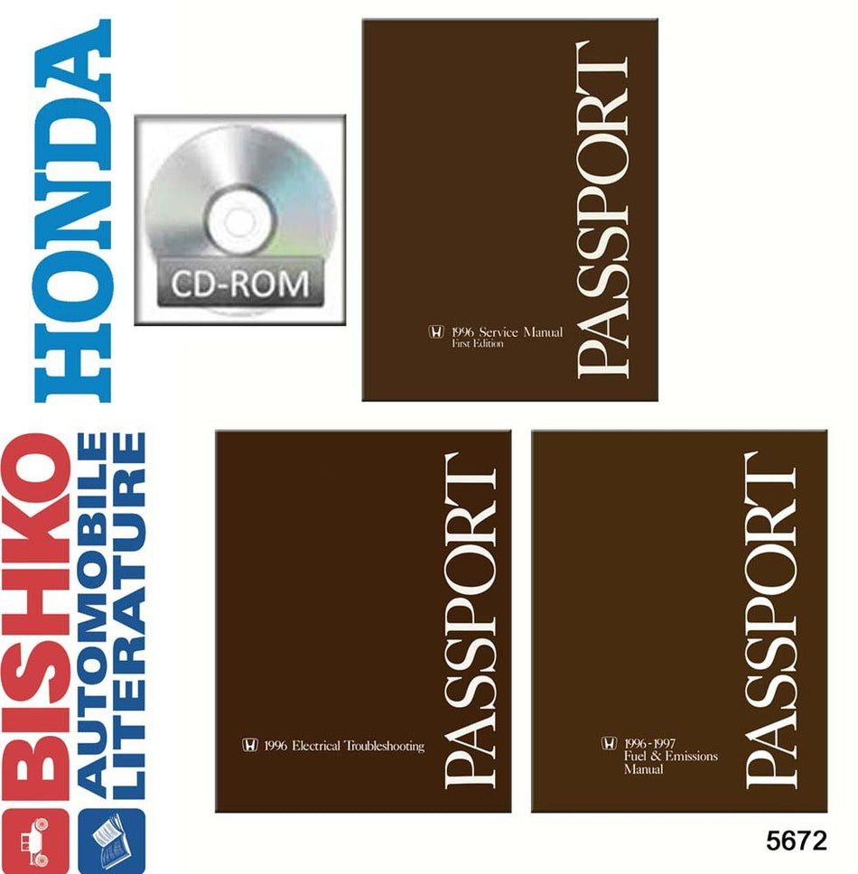 bishko automotive literature - Shop Service Repair Manual CD w/Fuel & Emissions Engine OEM for The 1996 Honda Passport