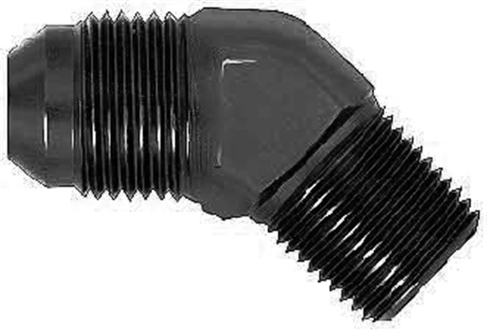 Aeroquip FBM5025 45 deg. Male AN To Pipe Adapter -12AN Male 3/4 in. Pipe Size Aluminum Black Anodized Bulk Packaged 45 deg. Male AN To Pipe Adapter