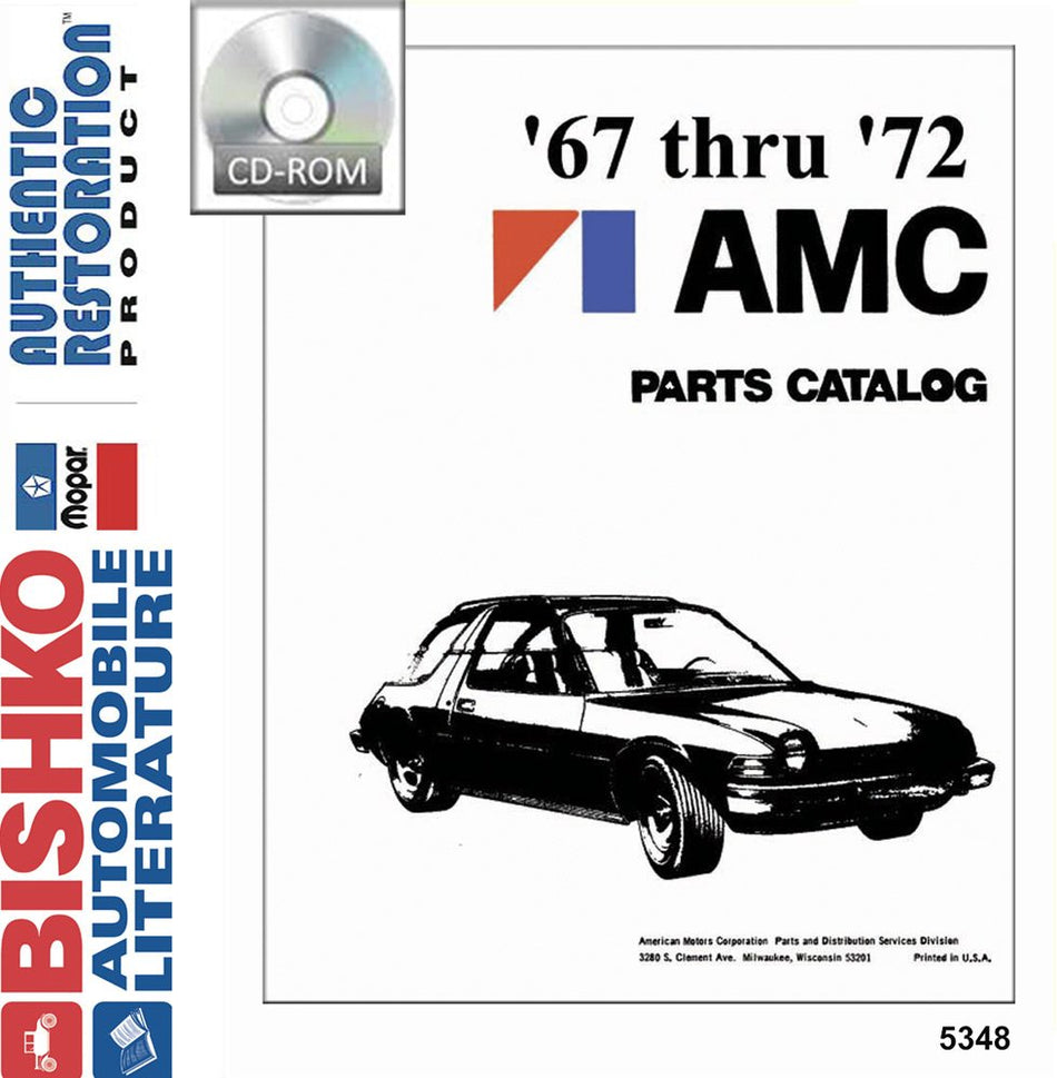 bishko automotive literature 1967 1969 1970 1971 1972 AMC Part Numbers Book CD List Guide Interchange Drawing