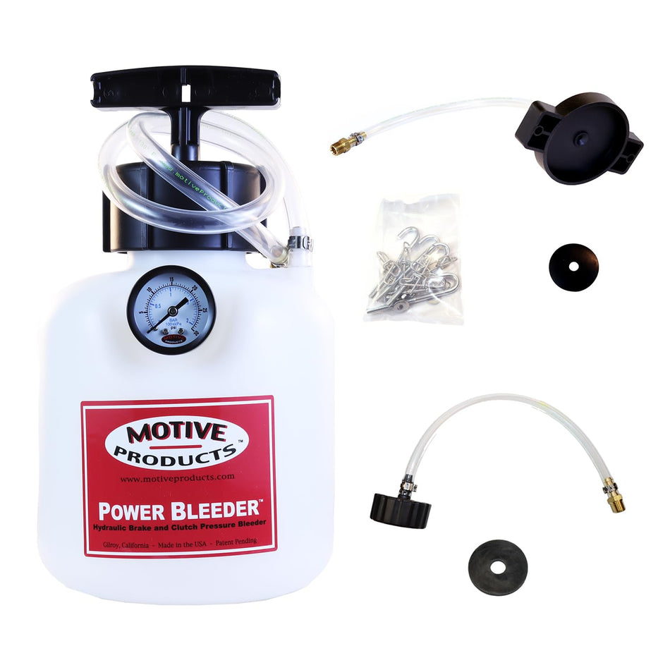 Motive Products 0251 Import Power Bleeder 2-Quart Tank with Hose and Hydraulic and Clutch Adapters, Compatible with most Import and some Late Model American vehicles