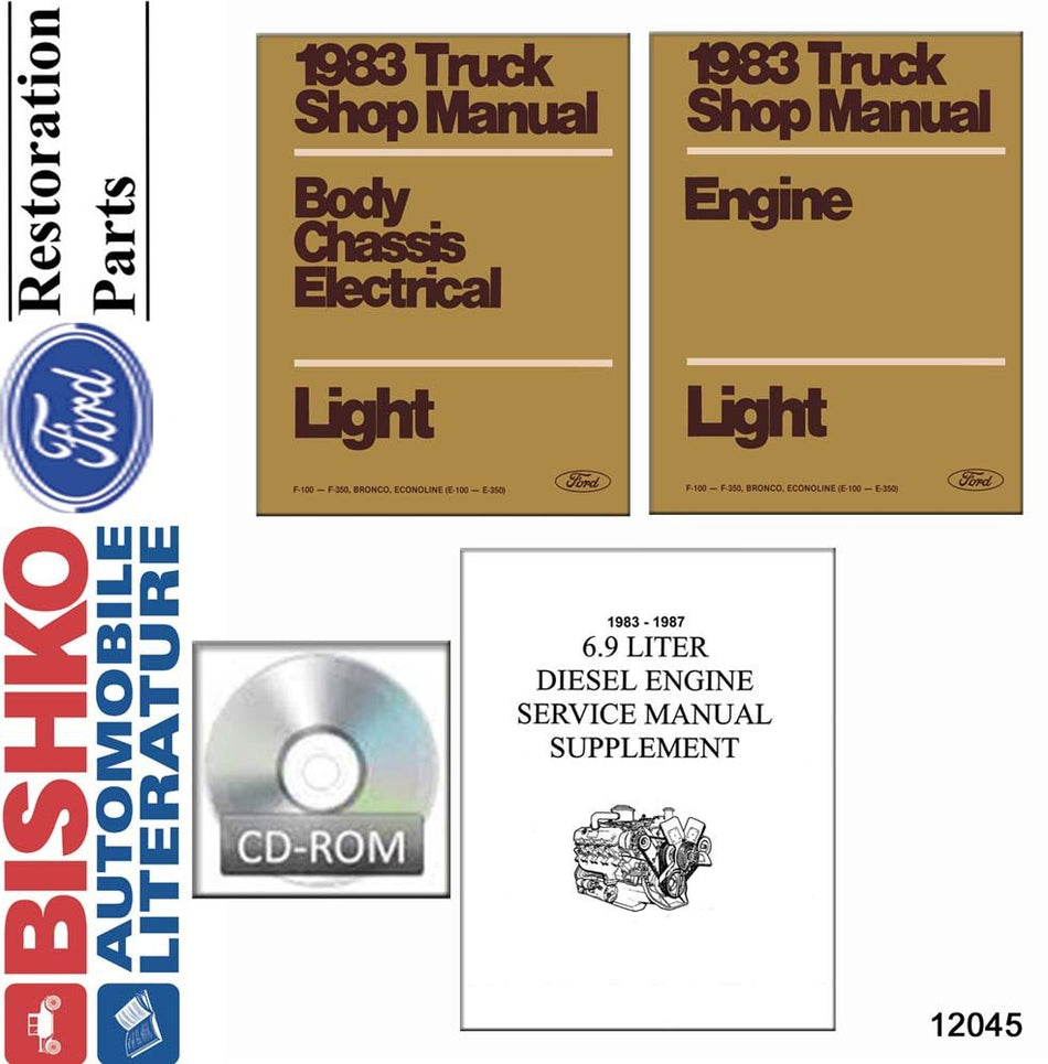 bishko automotive literature - Shop Service Repair Manual CD OEM for The 1983 Ford Econoline Bronco F100 - F350 Pickup
