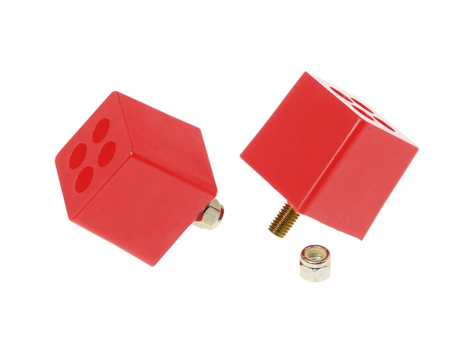 Prothane Universal Bump Stop 2X2X2 W 3/8in Stud - Red