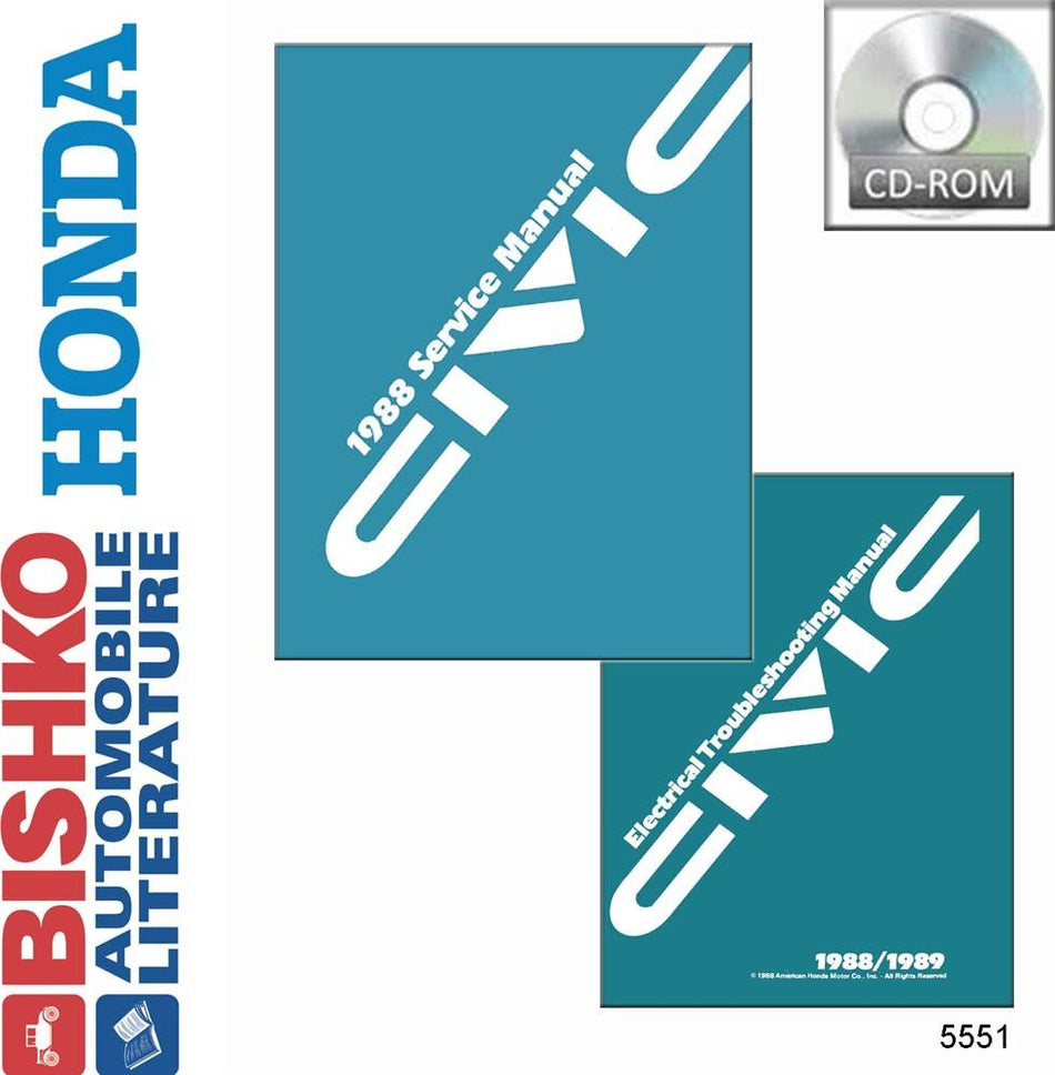 bishko automotive literature - Shop Service Repair Manual CD W/ETM Engine Drivetrain Wiring for The 1988 Honda Civic