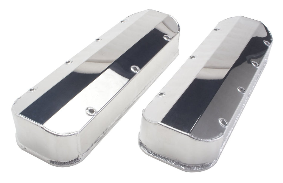 HAMBURGER'S PERFORMANCE - POLISHED ALUMINUM FAB. VALVE COVERS; BB CHEVY- NO HOLES (1053)