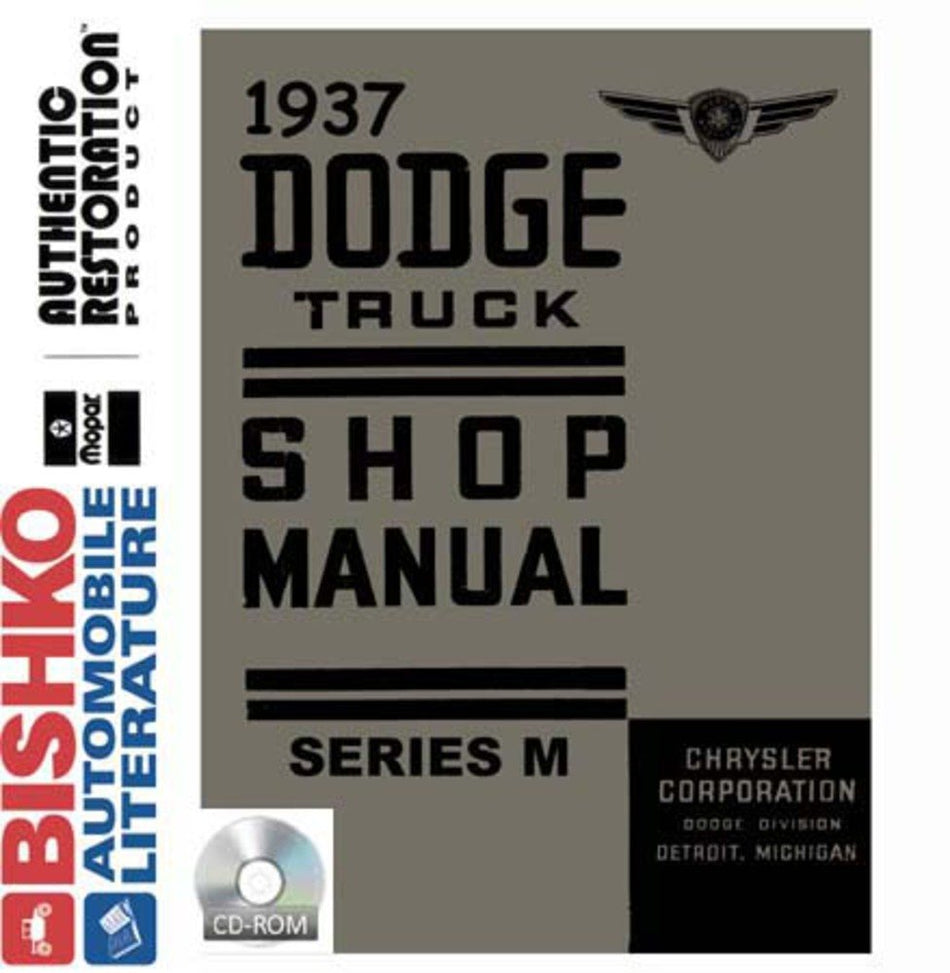bishko automotive literature 1937 Dodge Series M Truck Shop Service Repair Manual CD Engine Electrical