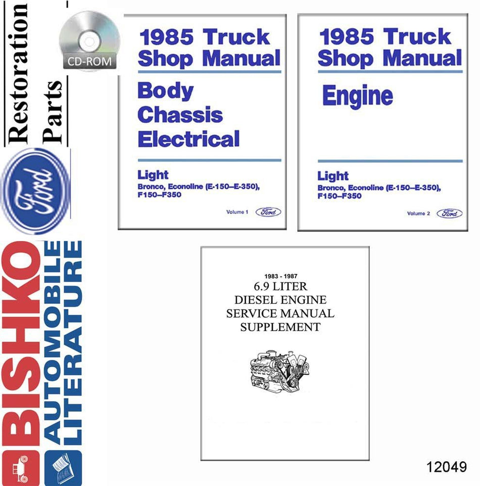 bishko automotive literature - Shop Service Repair Manual CD OEM for The 1985 Ford Econoline Bronco F100 - F350 Pickup