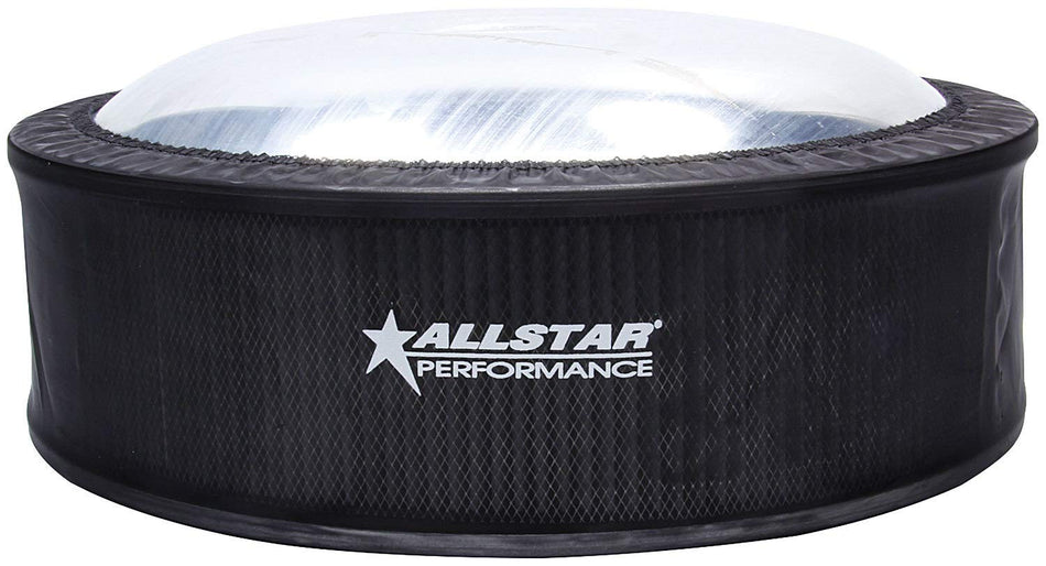Air Filter Wrap, Pre Filter, 14 in OD, 4 in Tall, Polyester, Black, Allstar 14 in Washable Filters, Each