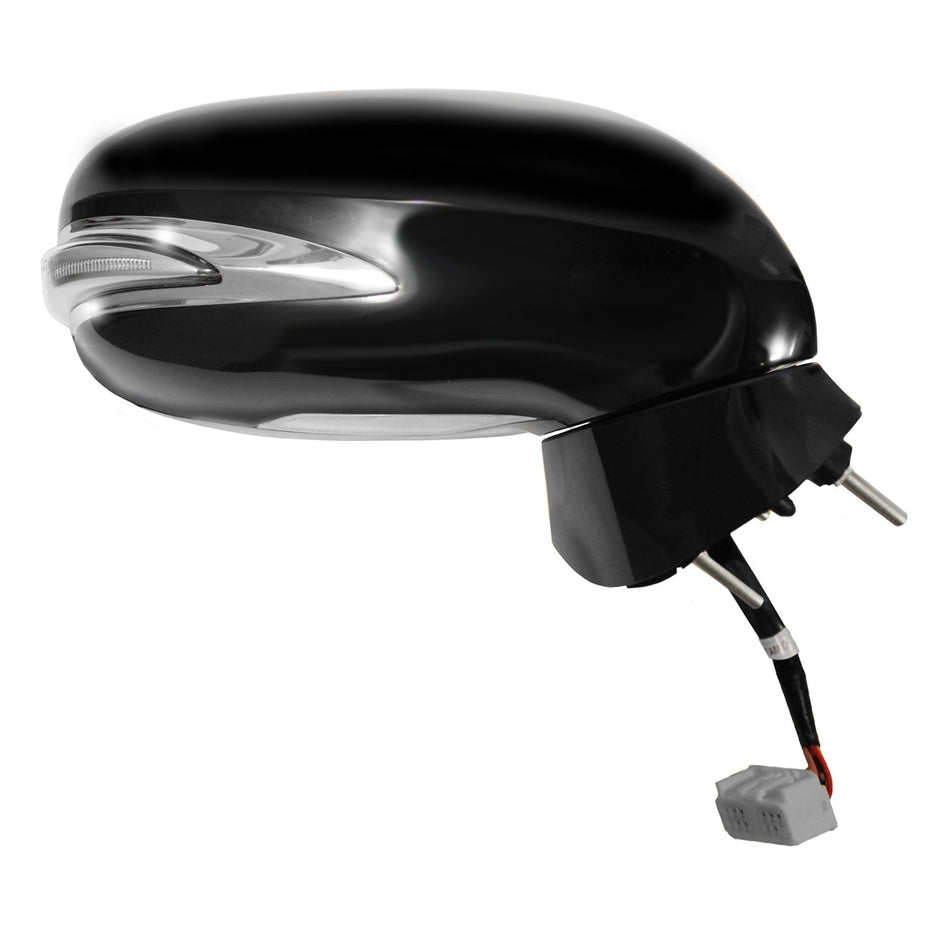 Fit System Passenger Side Mirror for Lexus is 250/350 Sedan, Black PTM, w/Turn Signal & Puddle lamp, w/o Luxury Sport pkg, Foldaway, Heated Power
