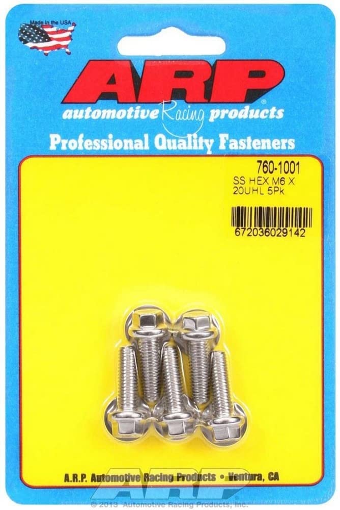 Autoracing Products 760-1001 S/S Bolt Kit - 6pt. (5) 6mm x 1.00 x 20mm
