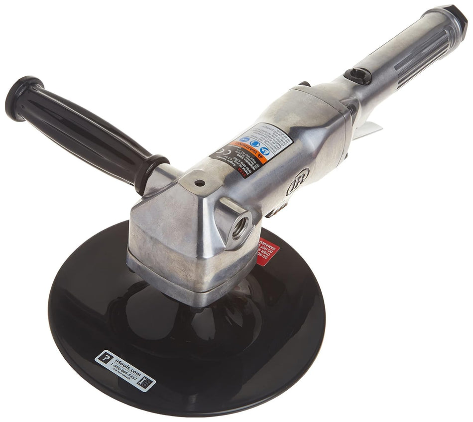Ingersoll Rand 313A 7u201d Orbital Angle Pneumatic Sander, Heavy Duty Motor, Lightweight at 4.2 lbs, Adjustable Speed Up to 5,000 RPM, Ball Bearing Construction