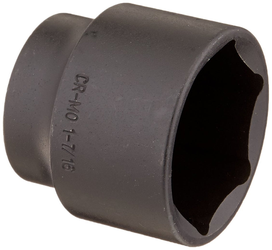 SUNEX TOOLS 246, u00bd Drive, 1-7/16 Impact Socket, Cr-Mo Alloy Steel, Radius Corner Design, Chamfered Openings, Dual Size Markings, Meets ANSI Standards