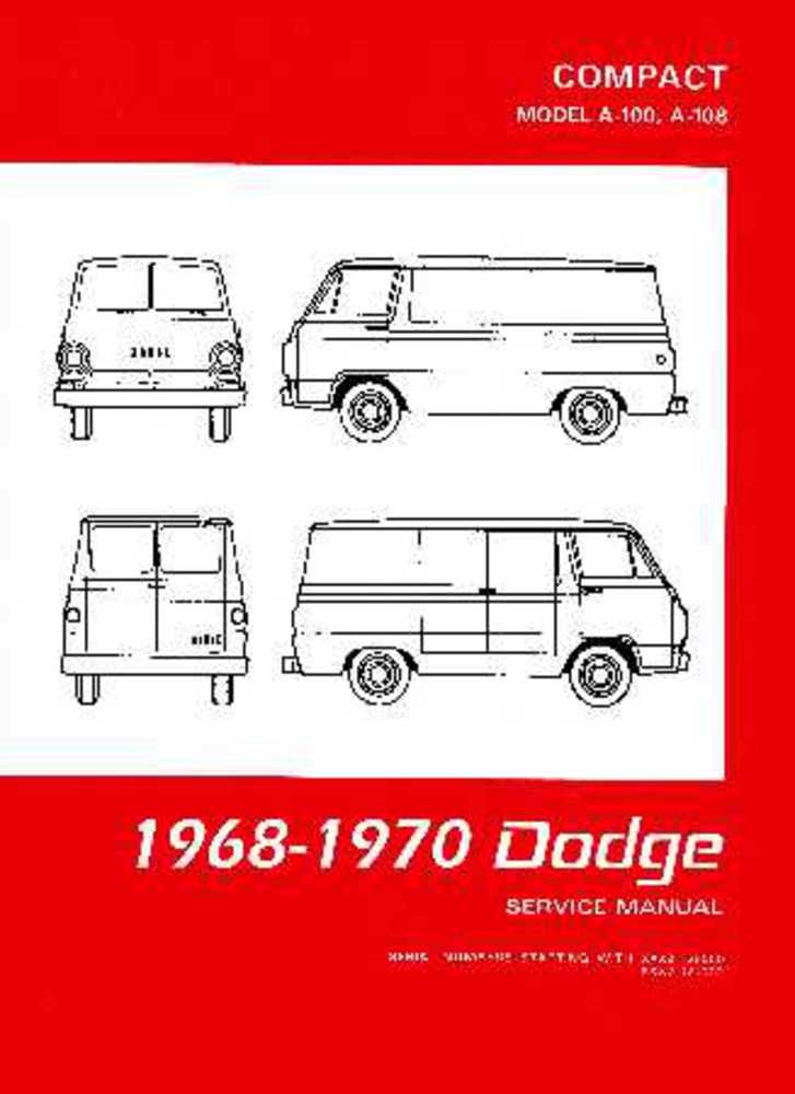bishko automotive literature 1968 1969 1970 Dodge A-100 Compact Van Shop Service Repair Manual Engine Wiring