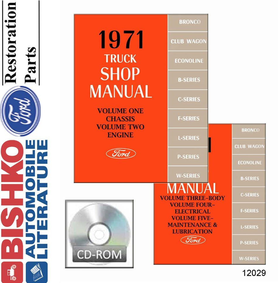 bishko automotive literature - Shop Service Repair Manual CD Engine Drivetrain Electrical OEM for The 1971 Ford Truck